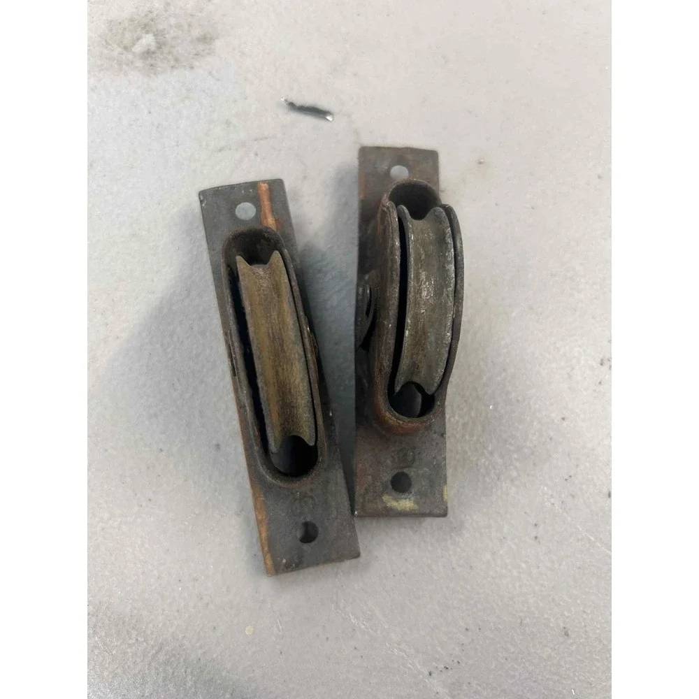Lot Of 2 vintage victorian window weight pulleys